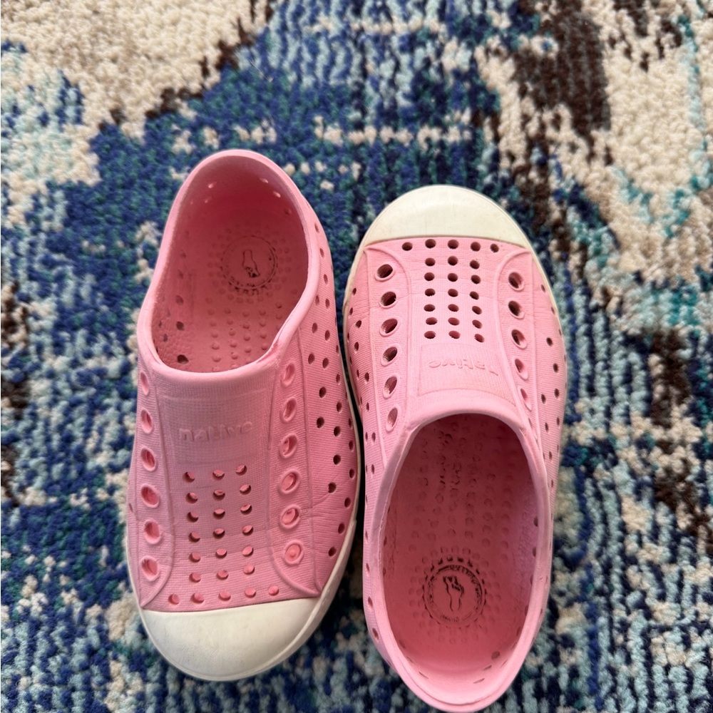 Native Pink and White Kids Water Shoes